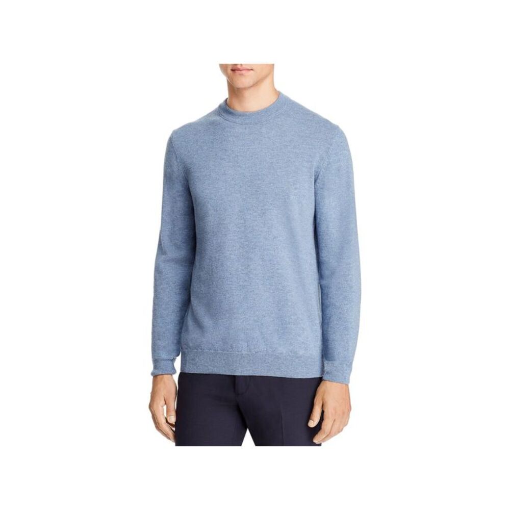 HUGO BOSS Mens Blue Heather Long Sleeve Crew Neck Pullover Sweater XXL
